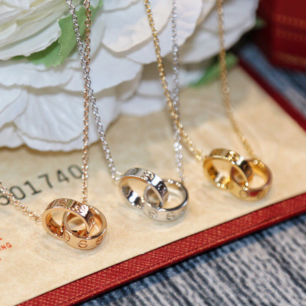 [Okajuri Jewelry] LOVE DOUBLE RING NECKLACE
