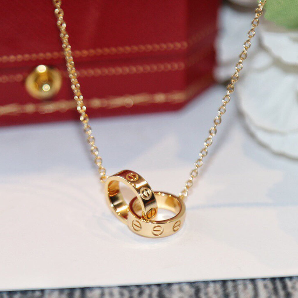 [Okajuri Jewelry] LOVE DOUBLE RING NECKLACE