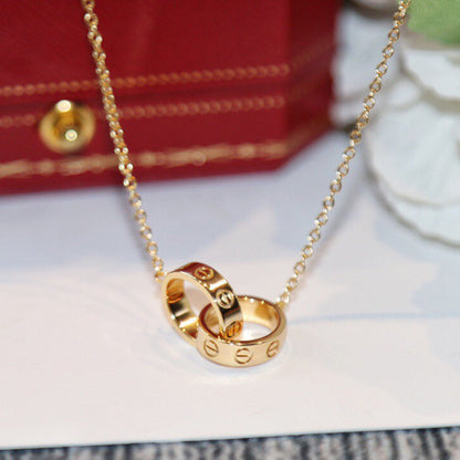 [Okajuri Jewelry] LOVE DOUBLE RING NECKLACE
