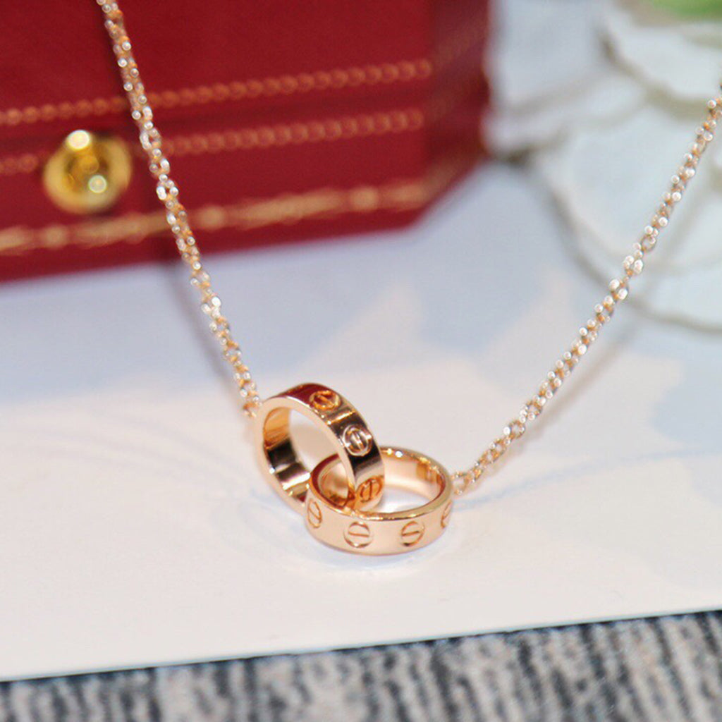 [Okajuri Jewelry] LOVE DOUBLE RING NECKLACE