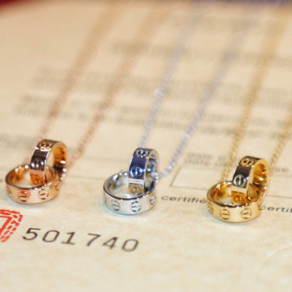 [Okajuri Jewelry] LOVE DOUBLE RING NECKLACE