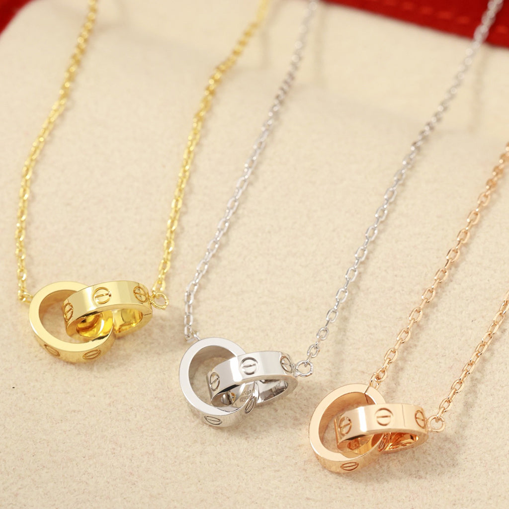 [Okajuri Jewelry] LOVE DOUBLE RING NECKLACE