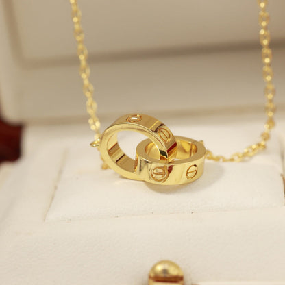 [Okajuri Jewelry] LOVE DOUBLE RING NECKLACE