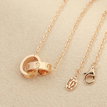 [Okajuri Jewelry] LOVE DOUBLE RING NECKLACE