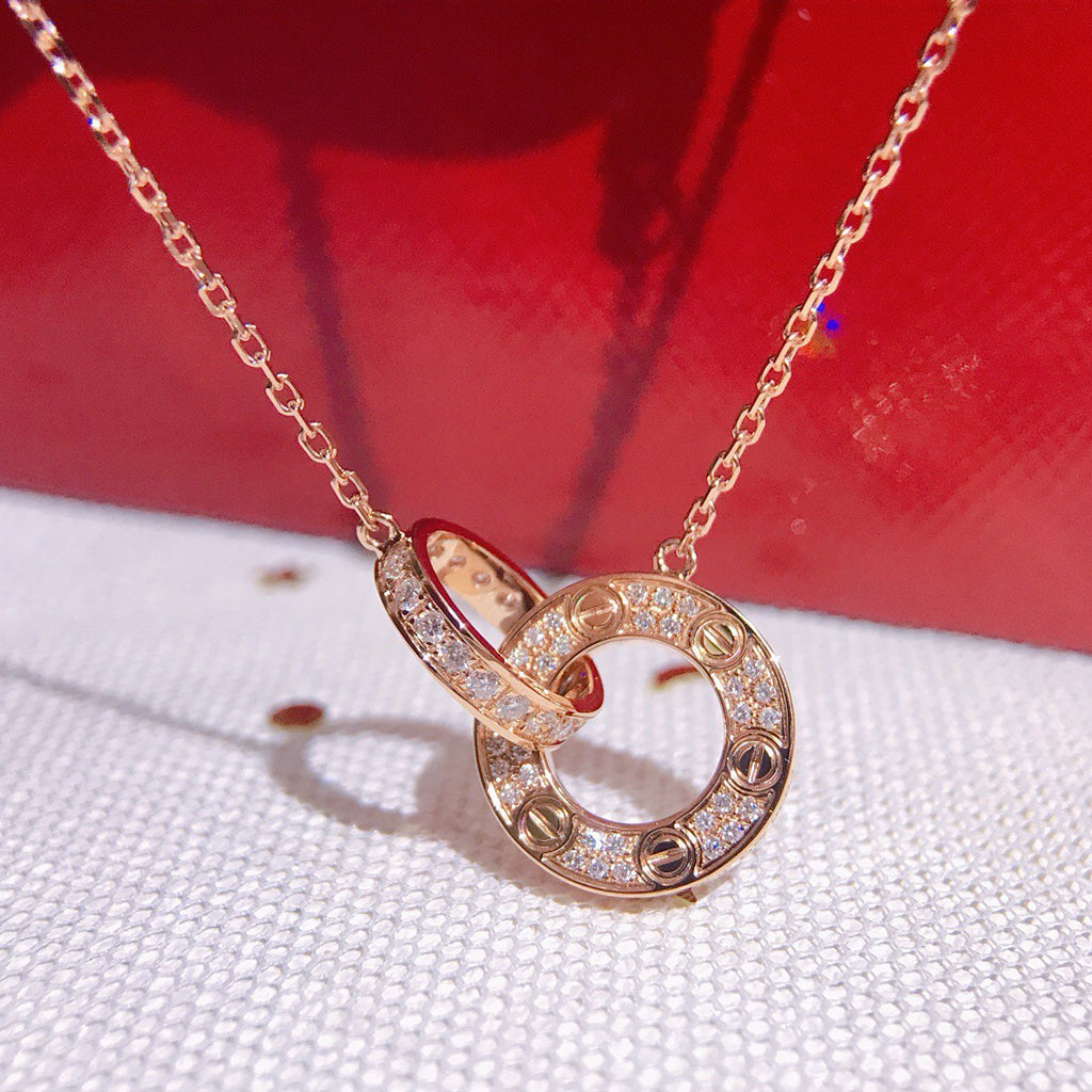 [Okajuri Jewelry] LOVE  FULL DIAMOND PENDANT NECKLACE