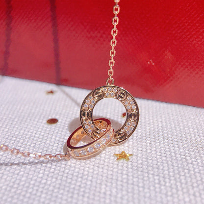 [Okajuri Jewelry] LOVE  FULL DIAMOND PENDANT NECKLACE