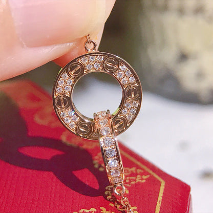 [Okajuri Jewelry] LOVE  FULL DIAMOND PENDANT NECKLACE