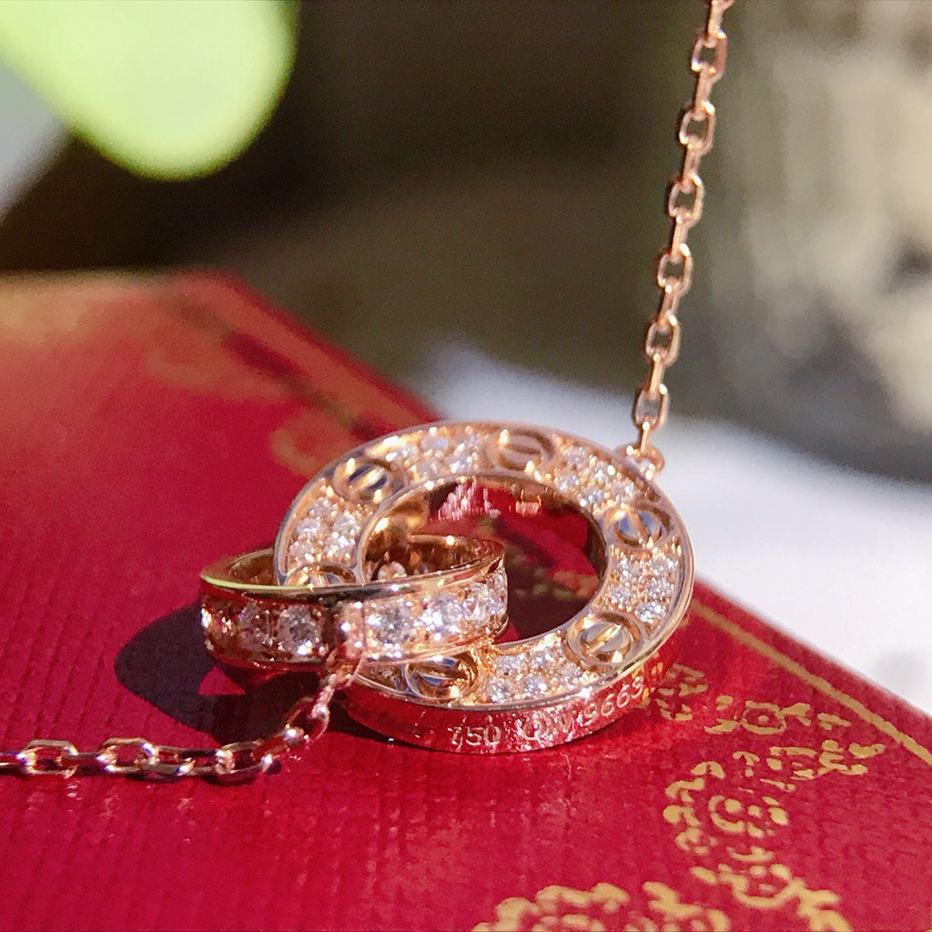 [Okajuri Jewelry] LOVE  FULL DIAMOND PENDANT NECKLACE