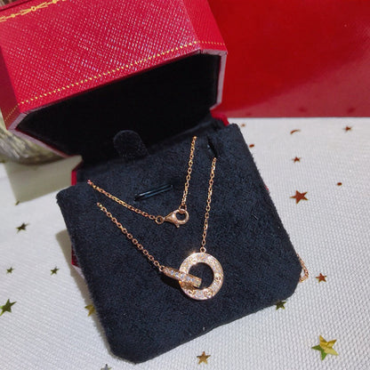 [Okajuri Jewelry] LOVE  FULL DIAMOND PENDANT NECKLACE