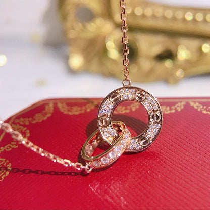 [Okajuri Jewelry] LOVE  FULL DIAMOND PENDANT NECKLACE