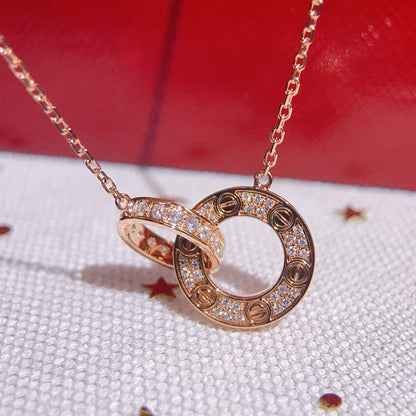 [Okajuri Jewelry] LOVE  FULL DIAMOND PENDANT NECKLACE
