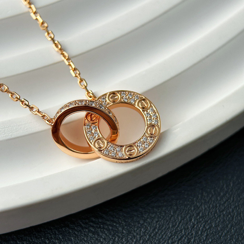 [Okajuri Jewelry] LOVE  FULL DIAMOND PENDANT NECKLACE