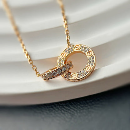 [Okajuri Jewelry] LOVE  FULL DIAMOND PENDANT NECKLACE
