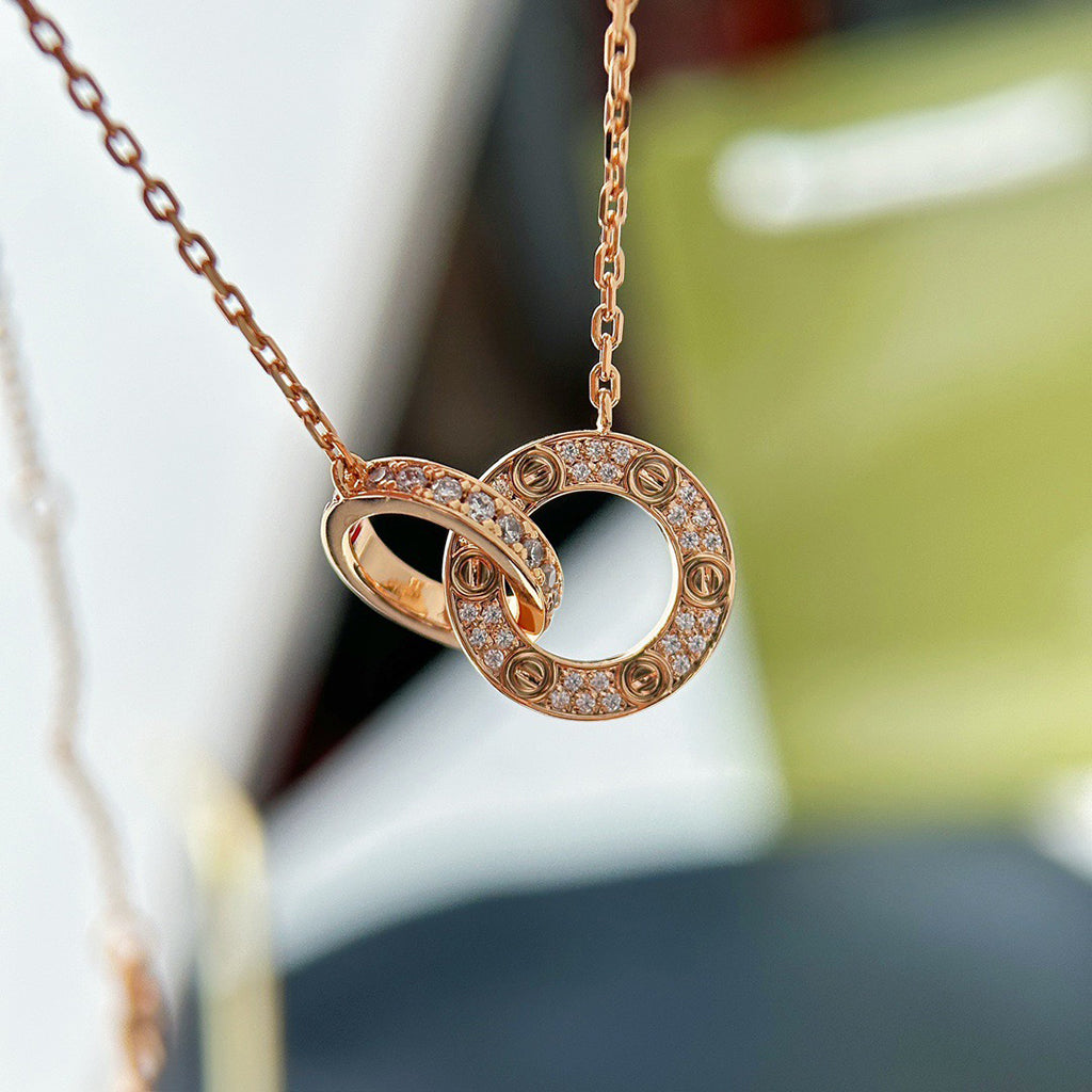 [Okajuri Jewelry] LOVE  FULL DIAMOND PENDANT NECKLACE