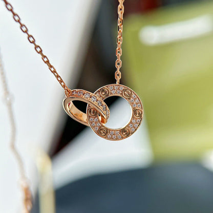 [Okajuri Jewelry] LOVE  FULL DIAMOND PENDANT NECKLACE