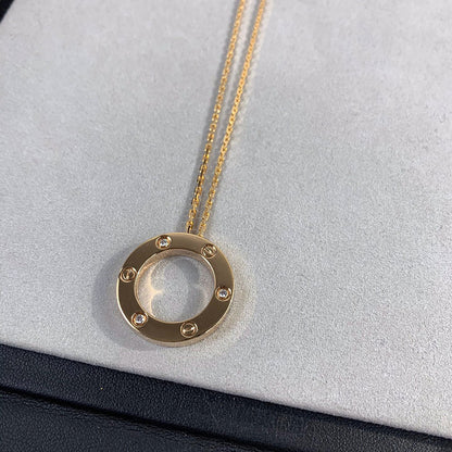 [Okajuri Jewelry] LOVE NECKLACE 16MM 3 DIAMONDS