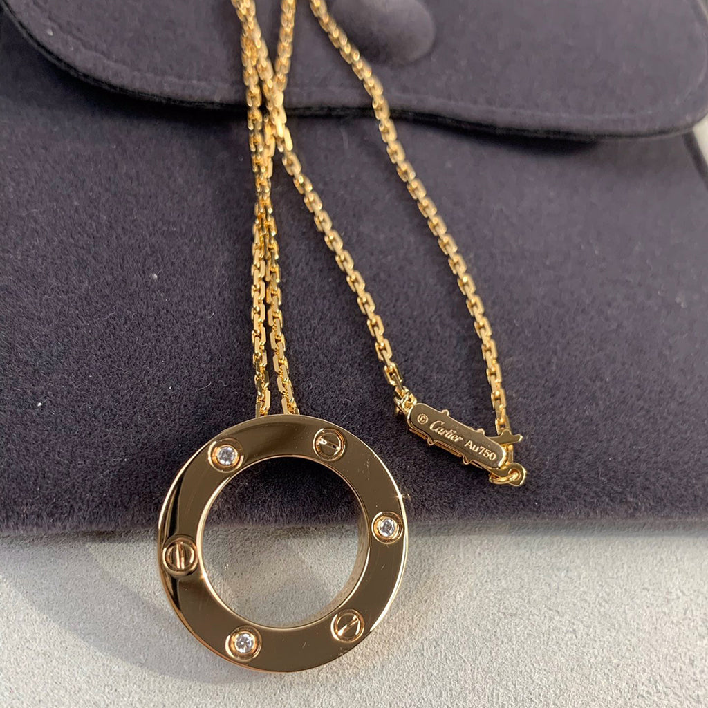[Okajuri Jewelry] LOVE NECKLACE 16MM 3 DIAMONDS