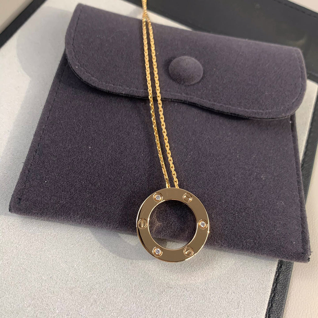 [Okajuri Jewelry] LOVE NECKLACE 16MM 3 DIAMONDS