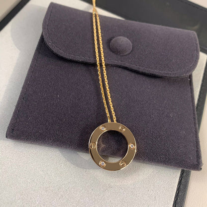 [Okajuri Jewelry] LOVE NECKLACE 16MM 3 DIAMONDS