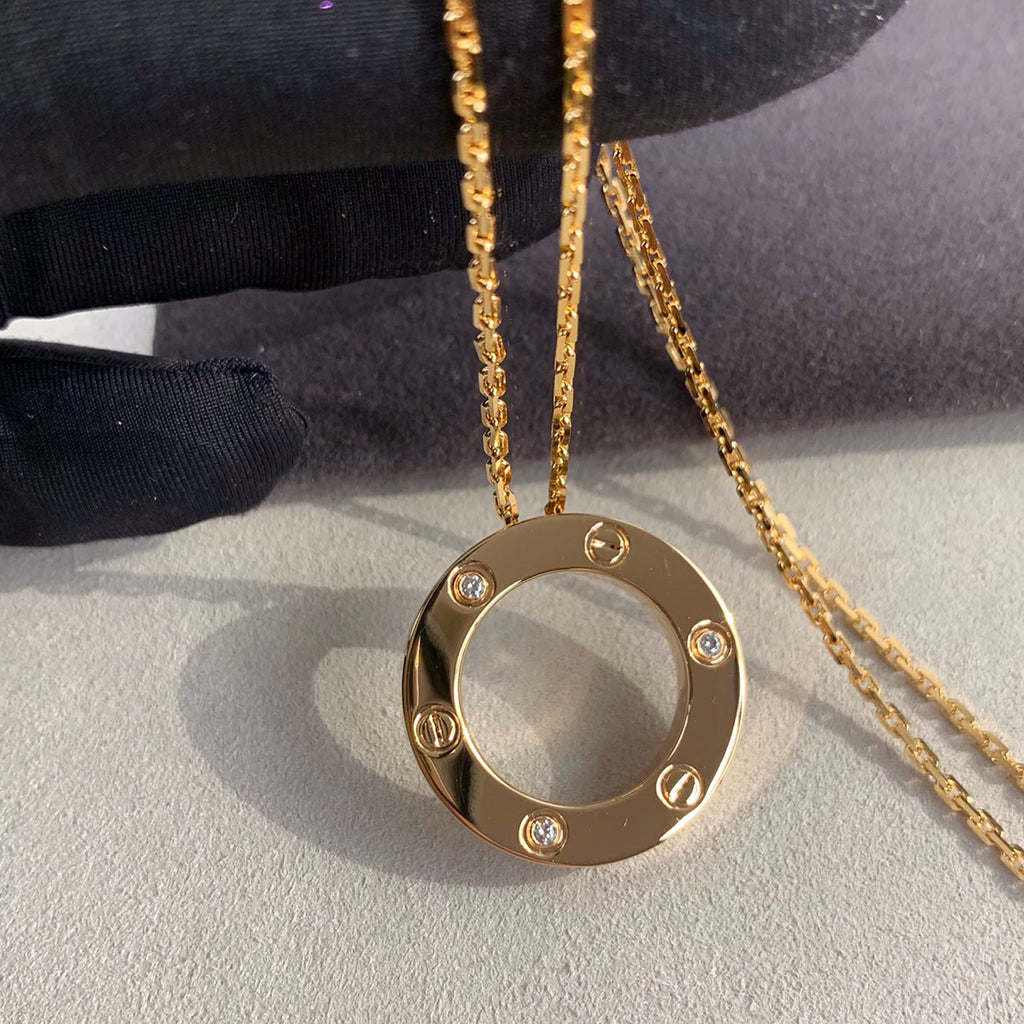 [Okajuri Jewelry] LOVE NECKLACE 16MM 3 DIAMONDS