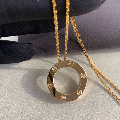 [Okajuri Jewelry] LOVE NECKLACE 16MM 3 DIAMONDS