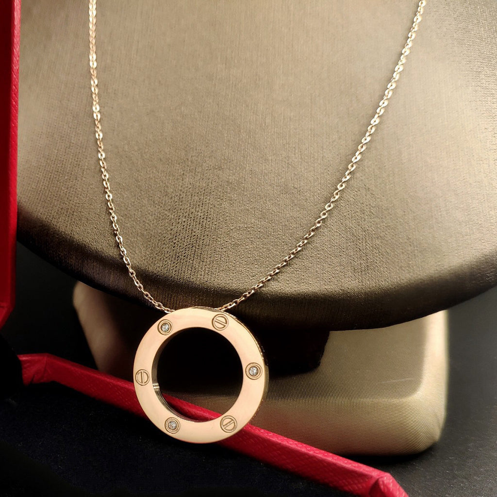[Okajuri Jewelry] LOVE NECKLACE 16MM 3 DIAMONDS