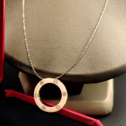 [Okajuri Jewelry] LOVE NECKLACE 16MM 3 DIAMONDS