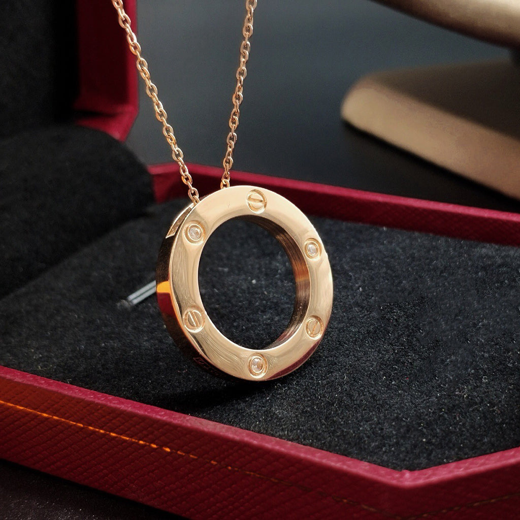 [Okajuri Jewelry] LOVE NECKLACE 16MM 3 DIAMONDS