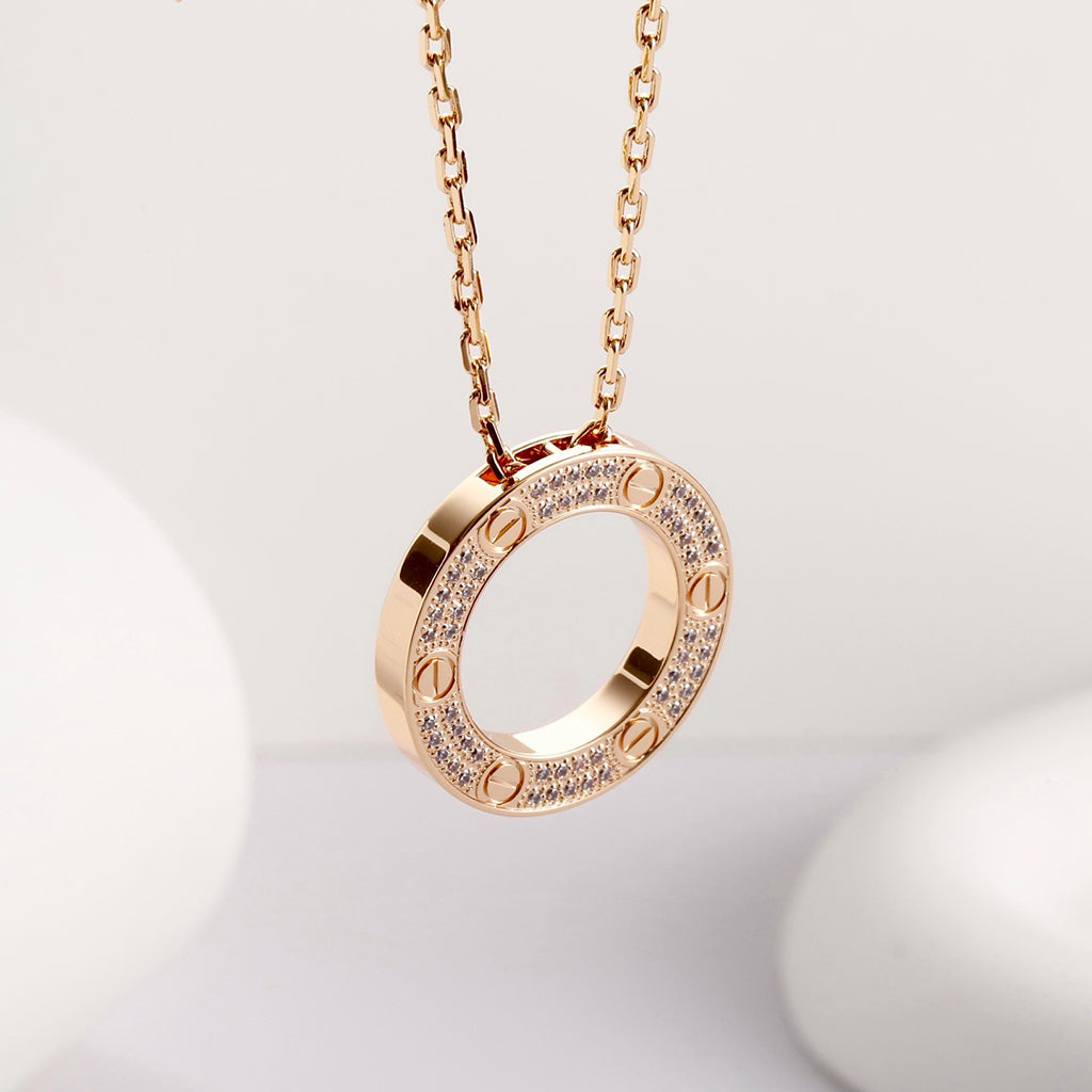 [Okajuri Jewelry] LOVE NECKLACE 16MM  FULL DIAMOND