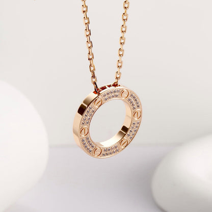 [Okajuri Jewelry] LOVE NECKLACE 16MM  FULL DIAMOND