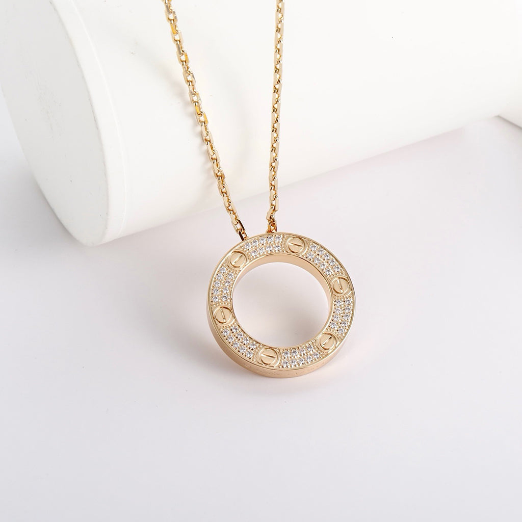 [Okajuri Jewelry] LOVE NECKLACE 16MM  FULL DIAMOND