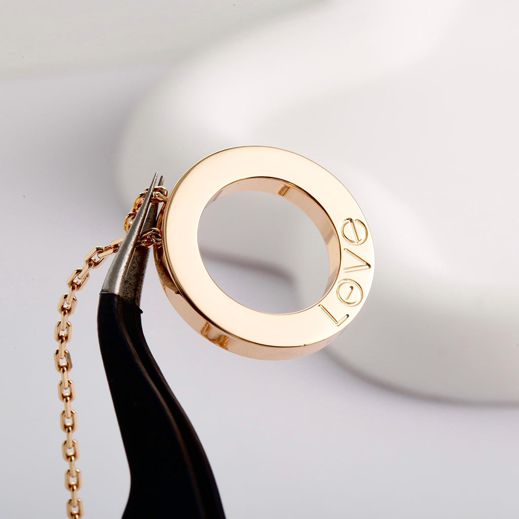 [Okajuri Jewelry] LOVE NECKLACE 16MM  FULL DIAMOND