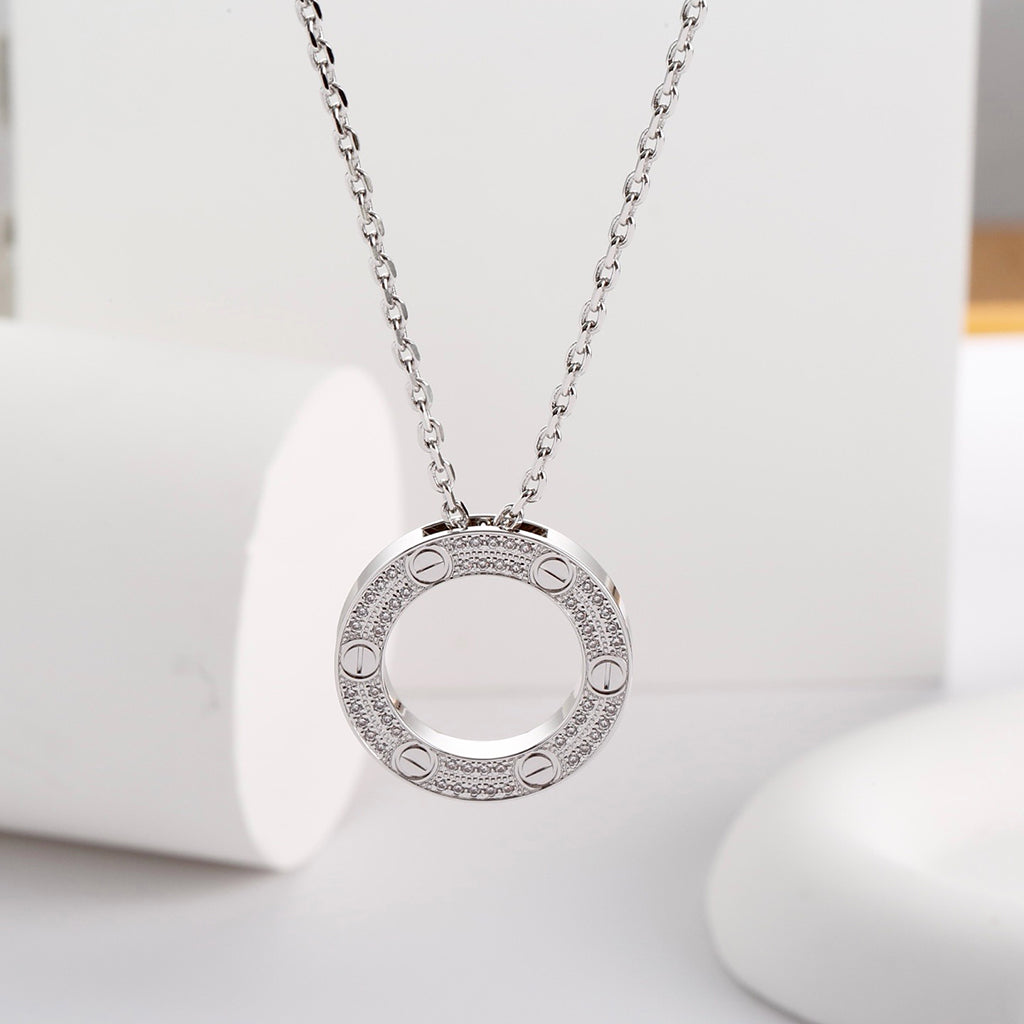 [Okajuri Jewelry] LOVE NECKLACE 16MM  FULL DIAMOND