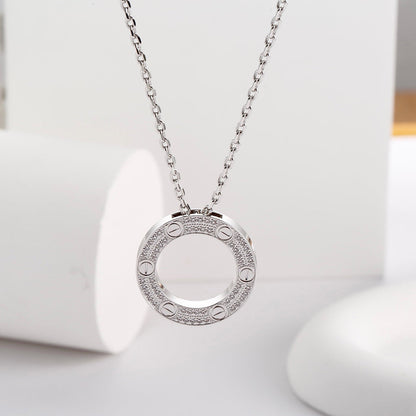 [Okajuri Jewelry] LOVE NECKLACE 16MM  FULL DIAMOND
