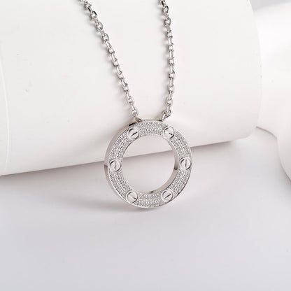 [Okajuri Jewelry] LOVE NECKLACE 16MM  FULL DIAMOND