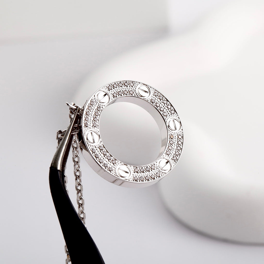 [Okajuri Jewelry] LOVE NECKLACE 16MM  FULL DIAMOND