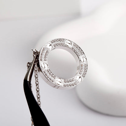 [Okajuri Jewelry] LOVE NECKLACE 16MM  FULL DIAMOND