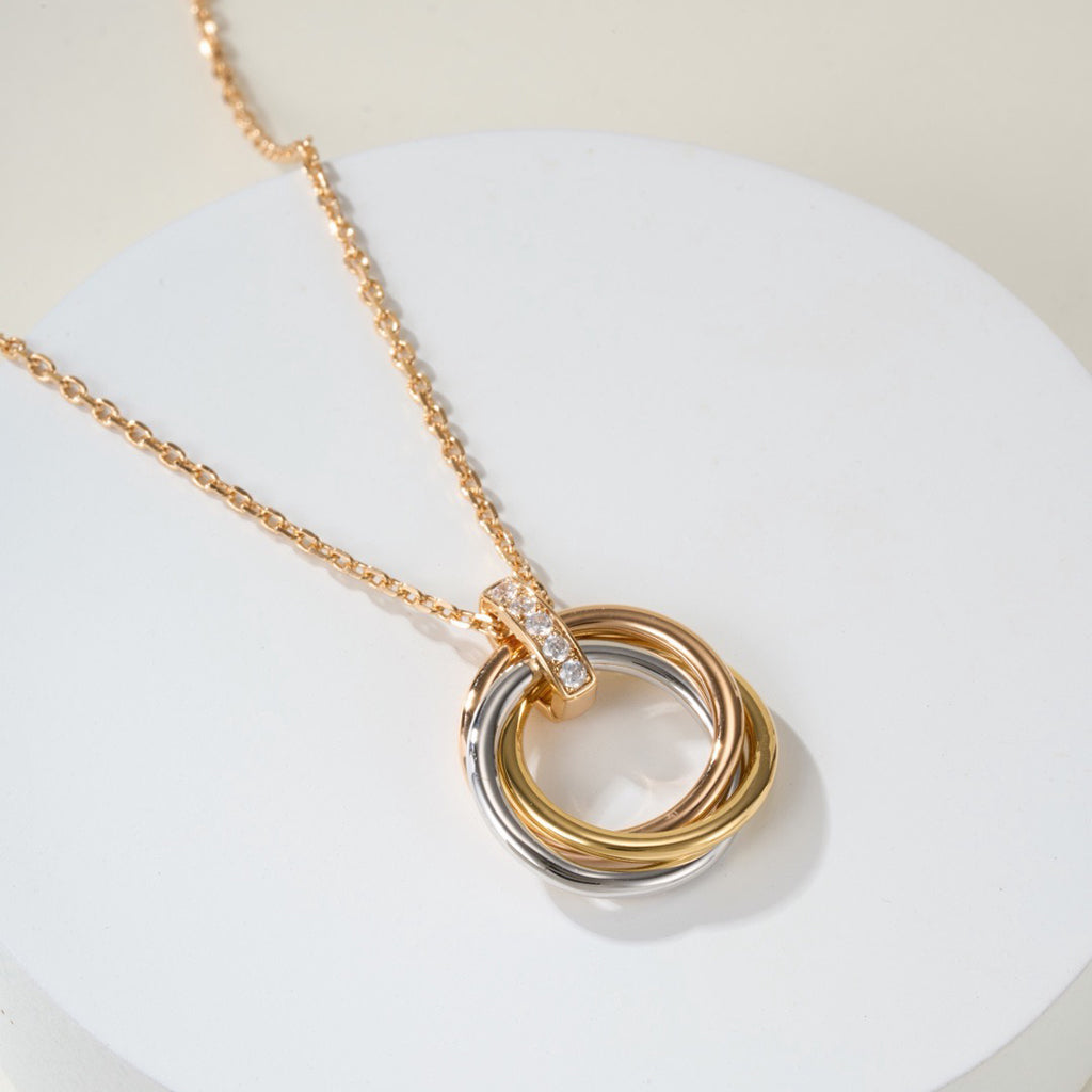[Okajuri Jewelry] TRINITY MEDIUM  DIAMONDS NECKLACE
