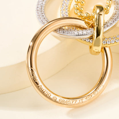 [Okajuri Jewelry] TRINITY LARGE FULL DIAMOND  NECKLACE