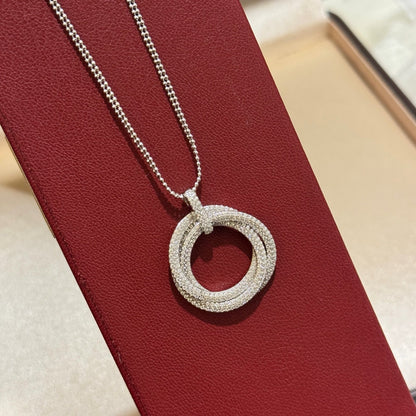 [Okajuri Jewelry] TRINITY LARGE FULL DIAMOND  NECKLACE