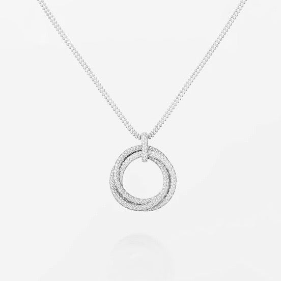 [Okajuri Jewelry] TRINITY LARGE FULL DIAMOND  NECKLACE