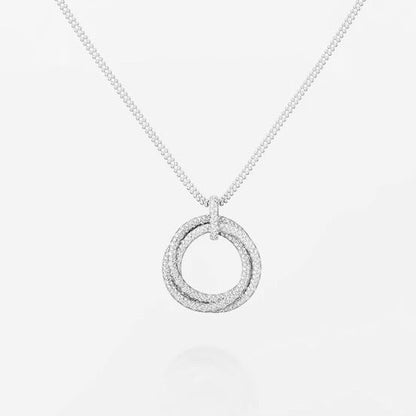 [Okajuri Jewelry] TRINITY LARGE FULL DIAMOND  NECKLACE