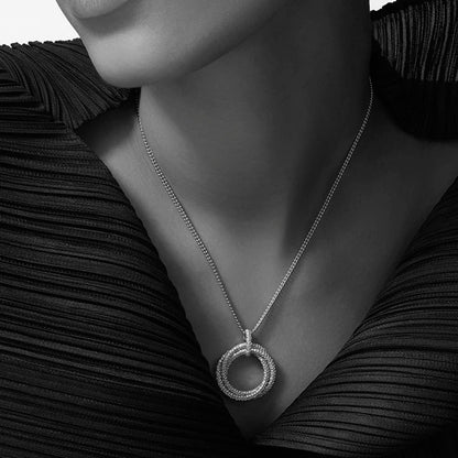 [Okajuri Jewelry] TRINITY LARGE FULL DIAMOND  NECKLACE
