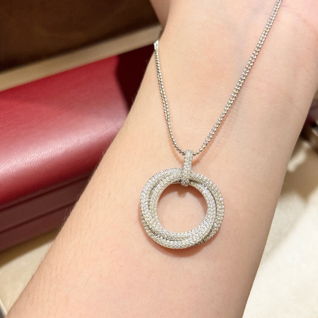 [Okajuri Jewelry] TRINITY LARGE FULL DIAMOND  NECKLACE