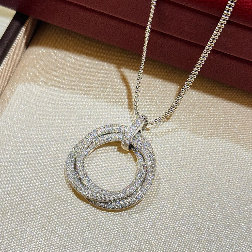 [Okajuri Jewelry] TRINITY LARGE FULL DIAMOND  NECKLACE