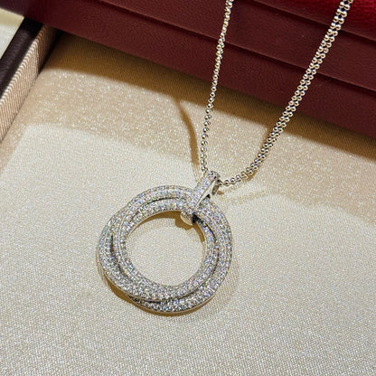 [Okajuri Jewelry] TRINITY LARGE FULL DIAMOND  NECKLACE