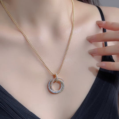 [Okajuri Jewelry] TRINITY LARGE FULL DIAMOND  NECKLACE