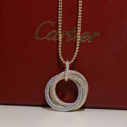 [Okajuri Jewelry] TRINITY LARGE FULL DIAMOND  NECKLACE