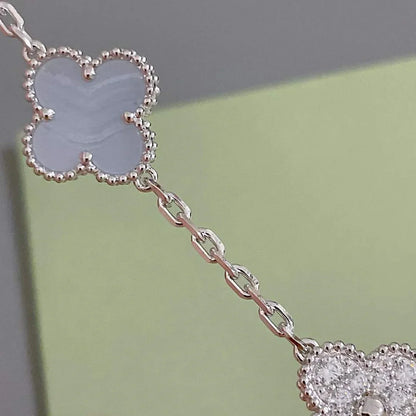 [Okajuri Jewelry] CLOVER 5 MOTIF PURPLE CHALCEDONY BRACELET COLLECTION