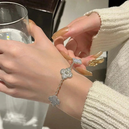 [Okajuri Jewelry] CLOVER 5 MOTIF PURPLE CHALCEDONY BRACELET COLLECTION